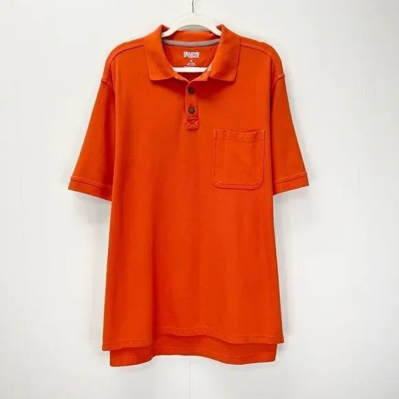 Duluth Trading Co. Polo Shirt Mens XL Orange Short Sleeve Outdoors Pocket Work - Picture 2 of 14